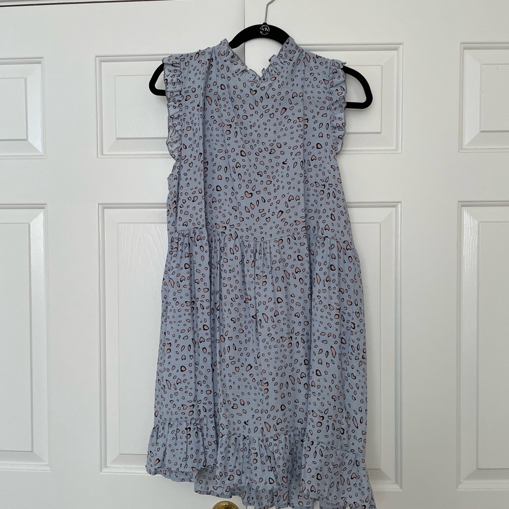Ces Femme Light Blue Babydoll dress with heart leap it’s print